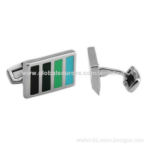 Men's Classic Stainless Steel Cufflinks with Enamel, Stuff that China Imports